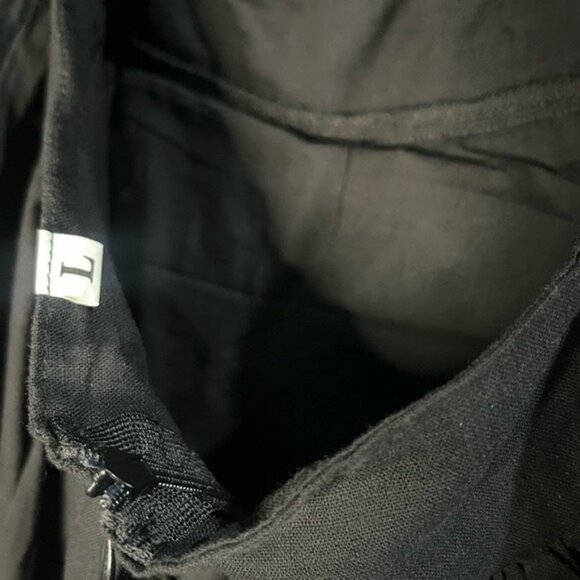 SHEIN Midi Black Backless Cut Out Puff Sleeve Self Tie Smocked Waist Scoop Neck - Picture 14 of 15